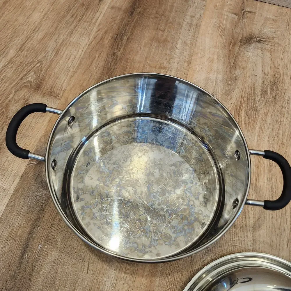 Wearever Stainless Steel 5qt Pot Pan Dual Handle Silicone Coated W/Lid